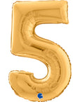 Number 5 Gold (Helium) - 26 Inches