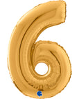 Number 6 Gold (Helium) - 26 Inches