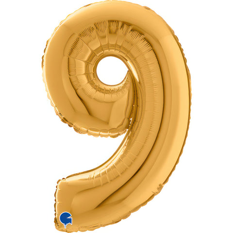 Number 9 Gold (Helium) - 26 Inches