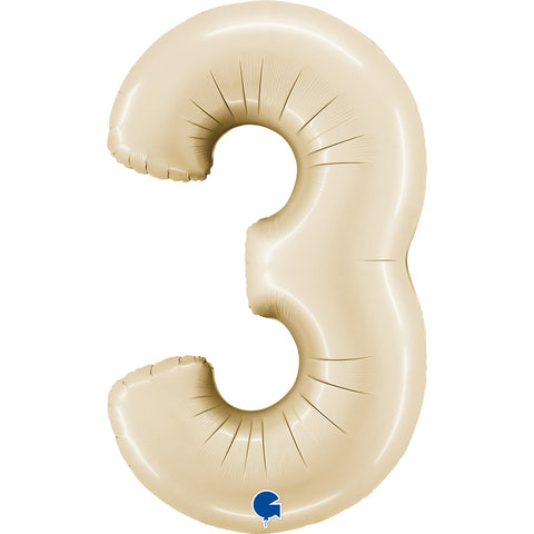 Number 3 Satin Cream (Helium) - 26 Inches