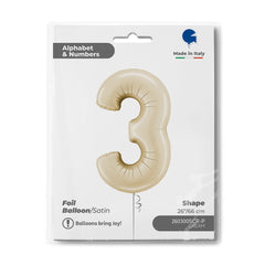 Number 3 Satin Cream (Helium) - 26 Inches