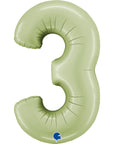 Number 3 Satin Olive Green (Helium) - 26 Inches