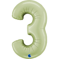 Number 3 Satin Olive Green (Helium) - 26 Inches