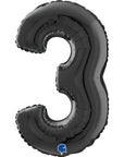 Number 3 Black (Helium) - 26 Inches