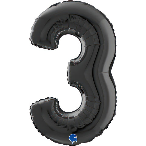 Number 3 Black (Helium) - 26 Inches