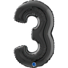 Number 3 Black (Helium) - 26 Inches