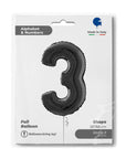 Number 3 Black (Helium) - 26 Inches