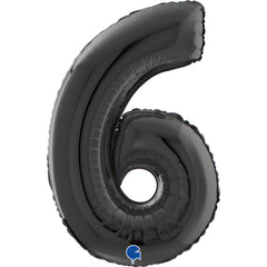 Number 6 Black (Helium) - 26 Inches