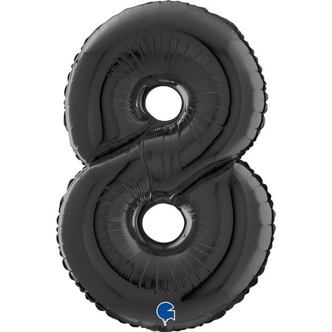 Number 8 Black (Helium) - 26 Inches