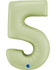 Number 5 Satin Olive Green (Helium) - 26 Inches