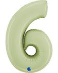 Number 6 Satin Olive Green (Helium) - 26 Inches