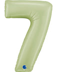 Number 7 Satin Olive Green (Helium) - 26 Inches