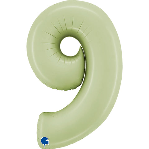 Number 9 Satin Olive Green (Helium) - 26 Inches