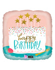 Square Birthday Confetti Cake! (Helium) - 18 Inches