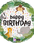 Round Jungle Birthday (Helium) - 18 Inches