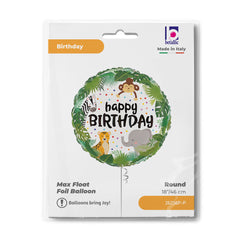 Round Jungle Birthday (Helium) - 18 Inches