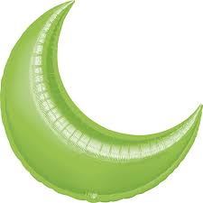 Lime Green Crescent (Moon) (Helium) - 26 Inches