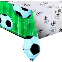 Plastic Table Cover 54In*84In 3D Soccer- 1 Pc