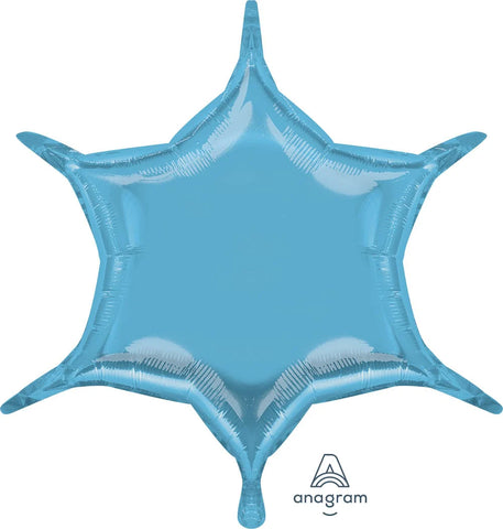 Pastel Blue 6 Star Point (Air-Filled)- 22 Inches