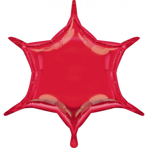 Red 6 Star Point (Air-Filled)- 22 Inches