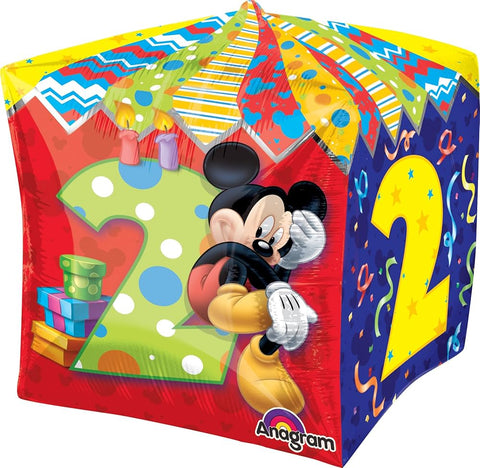 Ultra Shape Cube Mickey Age 2 (Helium) - 15 Inches