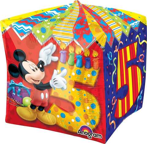 Ultra Shape Cube Mickey Age 5(Helium) - 15 Inches