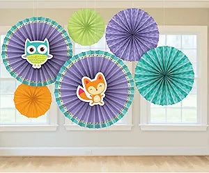 Paper Fan Decoration Woodland Welcome-6pc