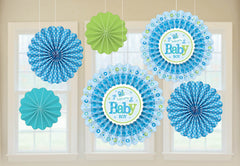 Paper Fan Decoration Welcome Little Boy-6pc