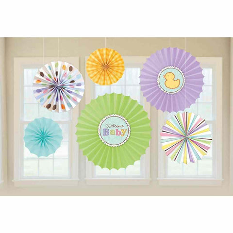 Paper Fan Decoration Tiny Bundle Baby Shower-6pc