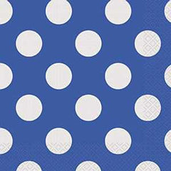 Paper Napkins 16cm*16cm Royal Blue Polka Dot - 16pc