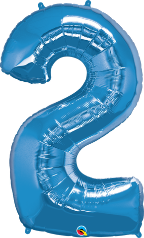 Number 2 Blue (Helium) - 34 Inches