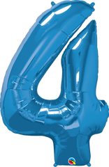 Number 4 Blue (Helium) - 34 Inches