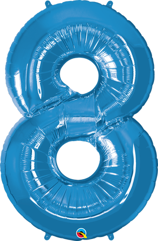 Number 8 Blue (Helium) - 34 Inches