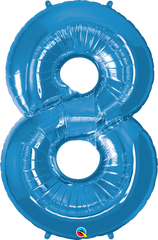 Number 8 Blue (Helium) - 34 Inches