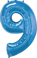 Number 9 Blue (Helium) - 34 Inches