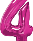 Number 4 Magenta (Helium) - 34 Inches