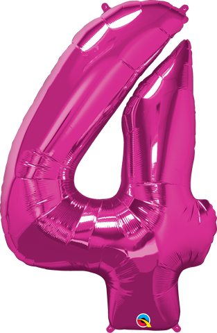 Number 4 Magenta (Helium) - 34 Inches