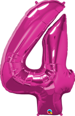 Number 4 Magenta (Helium) - 34 Inches