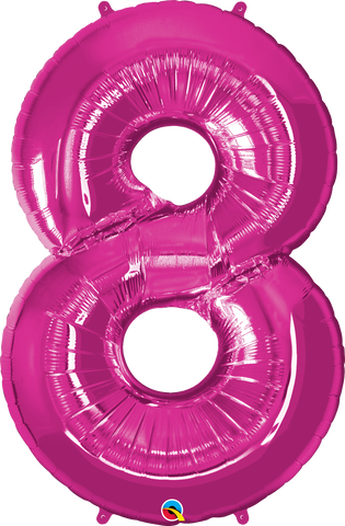 Number 8 Magenta (Helium) - 34 Inches