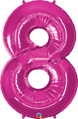 Number 8 Magenta (Helium) - 34 Inches