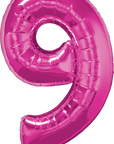 Number 9 Magenta (Helium) - 34 Inches