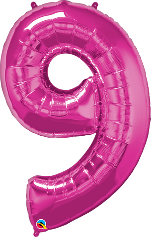 Number 9 Magenta (Helium) - 34 Inches