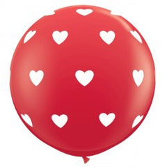 Big Hearts A Round Balloon (Helium/Air Filled) - 30 Inches