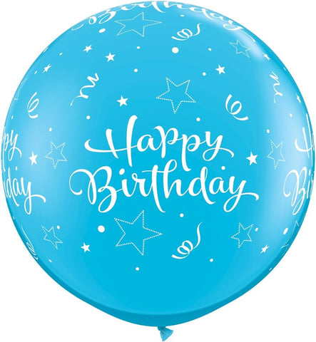 Birthday Shinning Star A Round Balloon (Helium/Air Filled) - 30 Inches