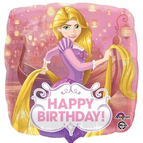 Square Rapunzel Happy Birthday (Helium) - 18 Inches