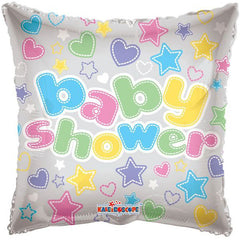 Square Multi Colour Baby Shower (Helium) - 18 Inches