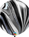 Black & White SuperAgate Balloon (Helium/Air Filled) - 30 Inches