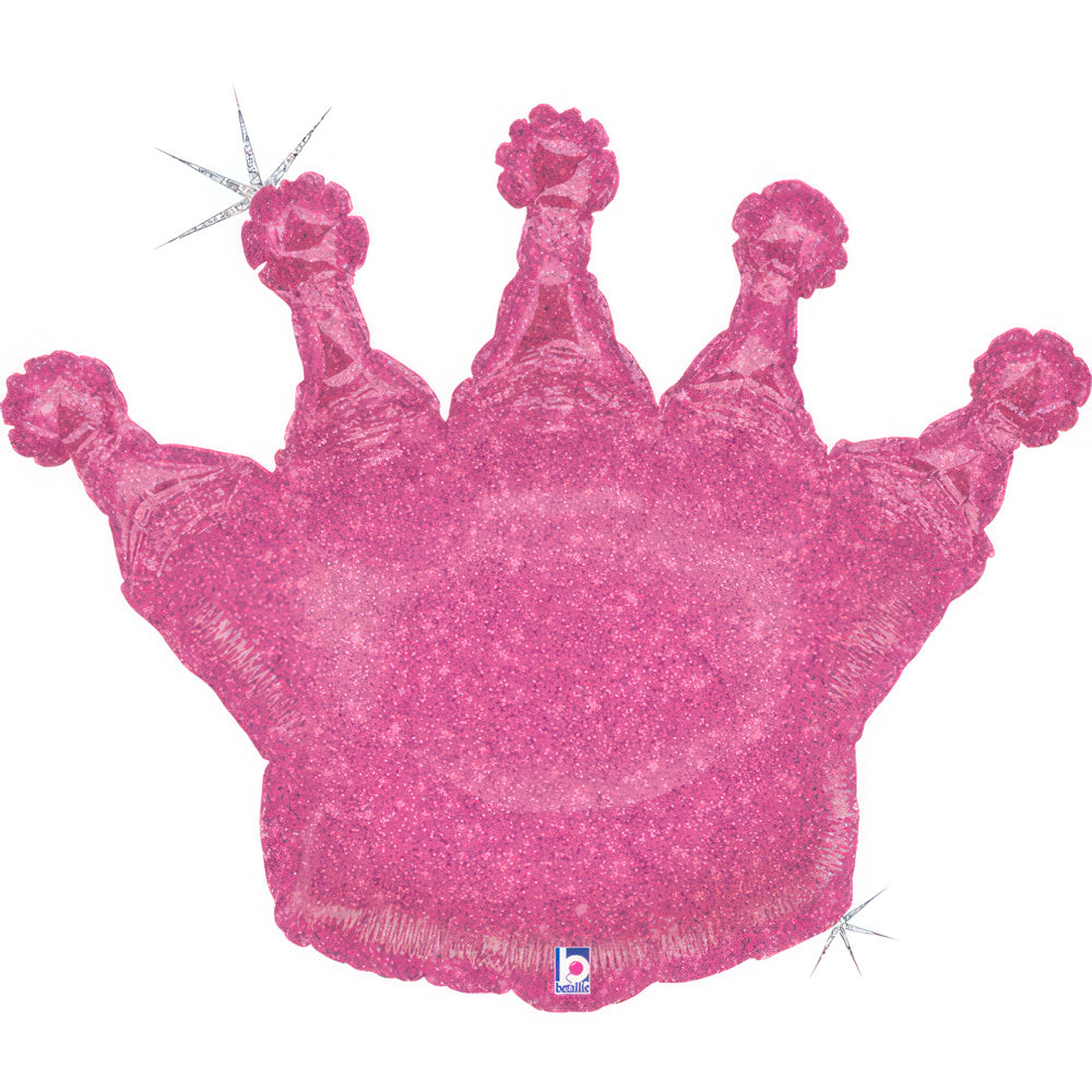 Glittering Crown Pink Balloon