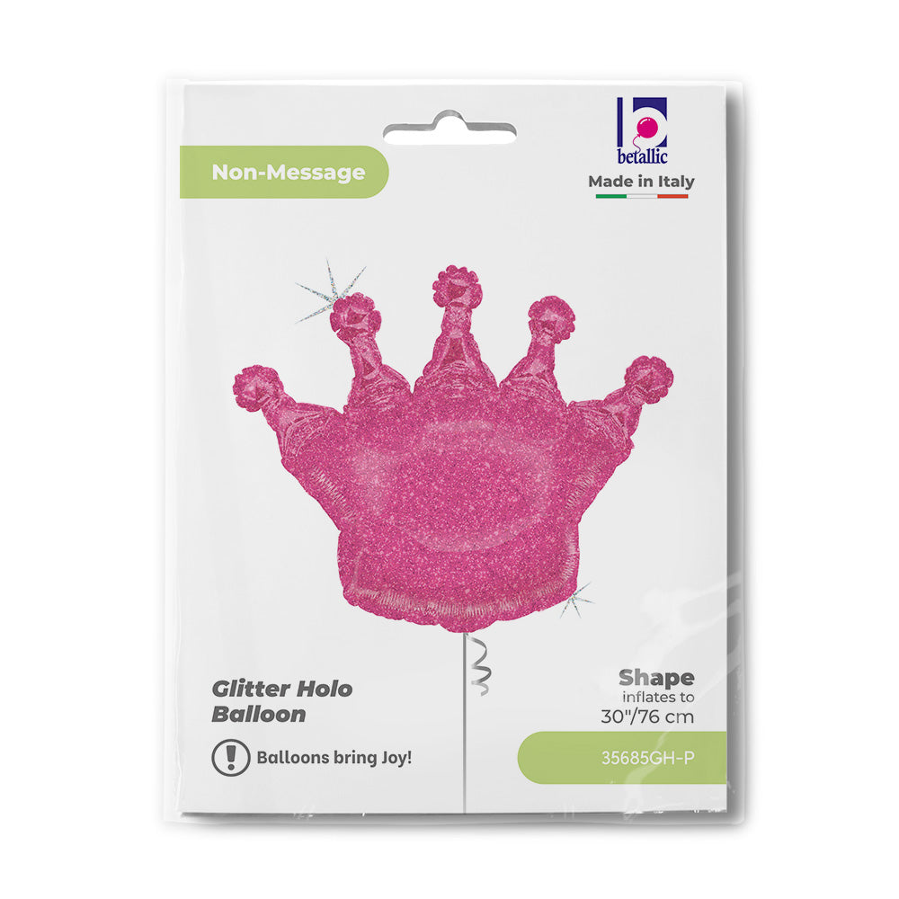 Glittering Crown Pink Balloon