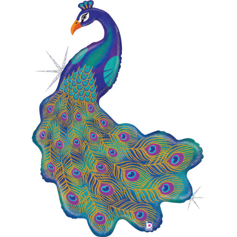 Glitter Peacock (Helium) - 42 Inches